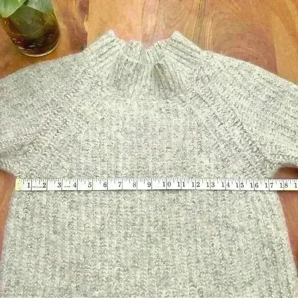 Cotelac  Alpaca Wool Oversized Minimalist Grey Turtle Neck Chunky Sweater - Picture 10 of 14